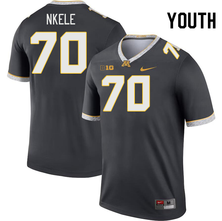 Youth #70 Aluma Nkele Minnesota Golden Gophers College Football Jerseys Stitched-Charcoal